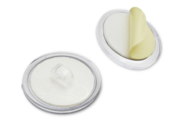 Pastilles adhésives avec œillet, 20 mm de diamètre, plastique, transparent