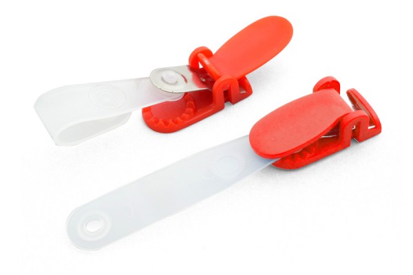Clips pour cartes d'identité pour étuis à fente, clip en plastique, rouge