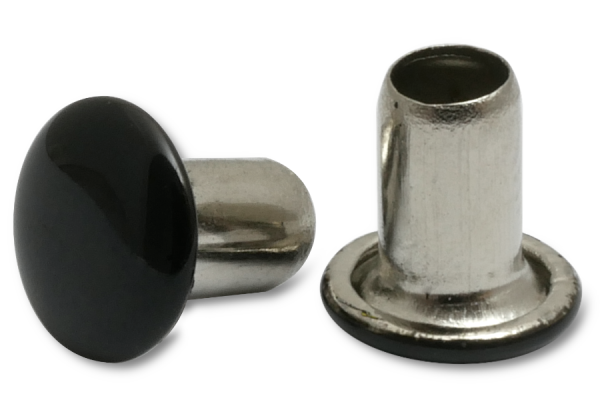 Rivets machine, 3,8 mm Ø tige, 7 mm Ø tête, tête laquée noire