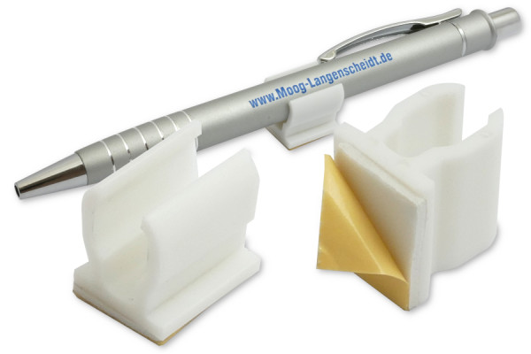 Porte-stylos en plastique, autocollant, blanc