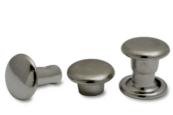 Rivets creux doubles, tête de 6 mm de diamètre, base fermée, anodisé noir