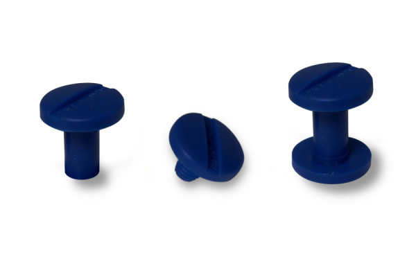 Vis de reliure, plastique, bleu foncé