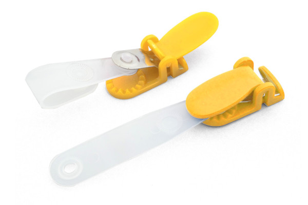 Clips pour cartes d'identité pour étuis à fente, clip en plastique, jaune