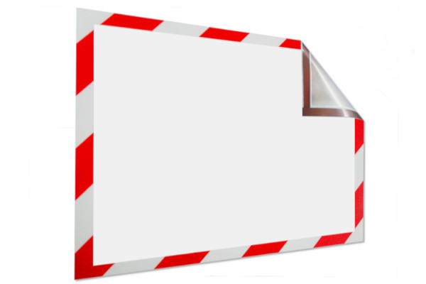 Cadres d'information magnétiques pour format A4, 229 x 315 mm, rouge-blanc