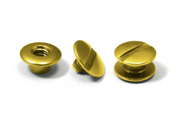 Vis de reliure en aluminium, dorées