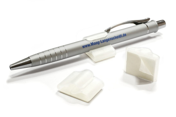 Porte-stylos en plastique, autocollant, transparent