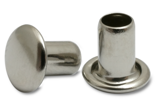 Rivets machine, 3,8 mm Ø tige, 7 mm Ø tête, nickelé