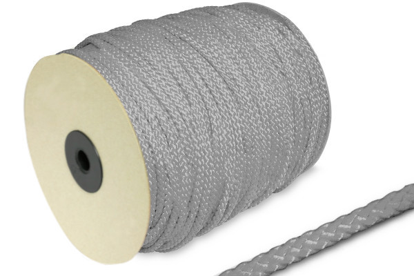 Cordon en PP, 5 mm de diamètre, en rouleau de 100 m, gris
