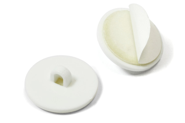 Pastilles adhésives avec œillet, 20 mm de diamètre, plastique, blanc