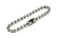 Chaînettes à boules avec fermoir,<BR>2,4 mm de diamètre, nickelées