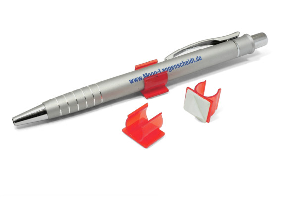 Porte-stylos en plastique, autocollant, rouge