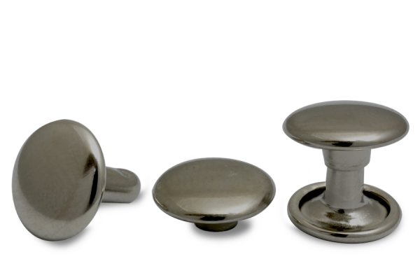 Rivets creux doubles, tête de 9 mm de diamètre, base fermée, anodisés noirs