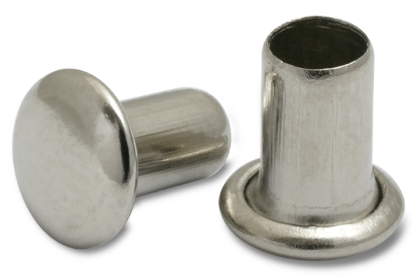 Rivets machine, tige de 4 mm de Ø, tête de 7 mm de Ø, nickelés