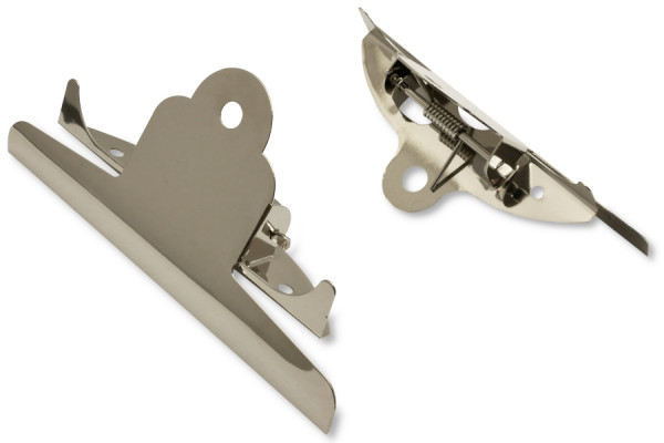 Papierklemmer zum Aufnieten, 145 mm breit, vernickelt