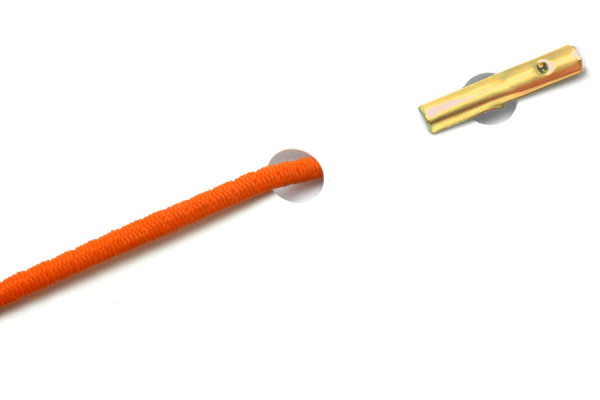 Cordons en caoutchouc avec goupilles automatiques, orange foncé