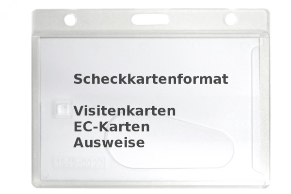 Porte-cartes au format carte bancaire, plastique rigide, transparent