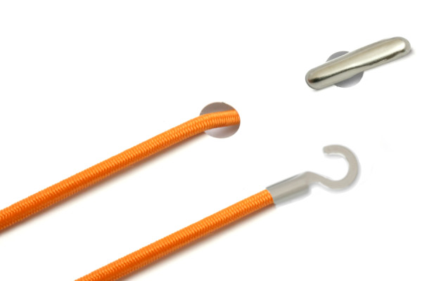 Cordons en caoutchouc avec goupille fendue et cosse ouverte, orange