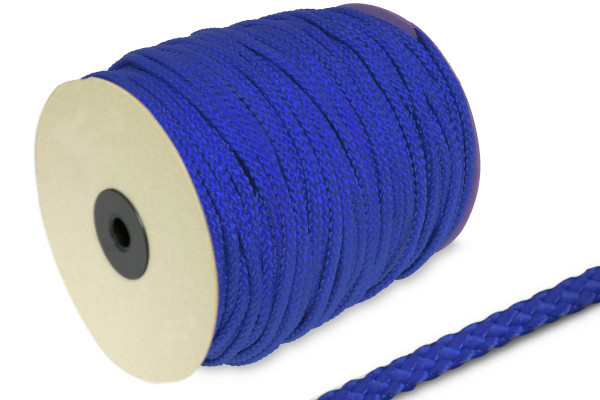 Cordon PP, 5 mm de diamètre, en rouleau de 100 m, bleu moyen