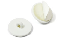 Pastilles adhésives avec œillet,<BR>20 mm de diamètre, <BR>plastique, blanc