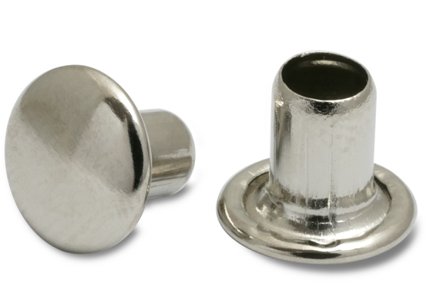 Rivets machine, tige de 4 mm de Ø, tête de 8 mm de Ø, nickelés