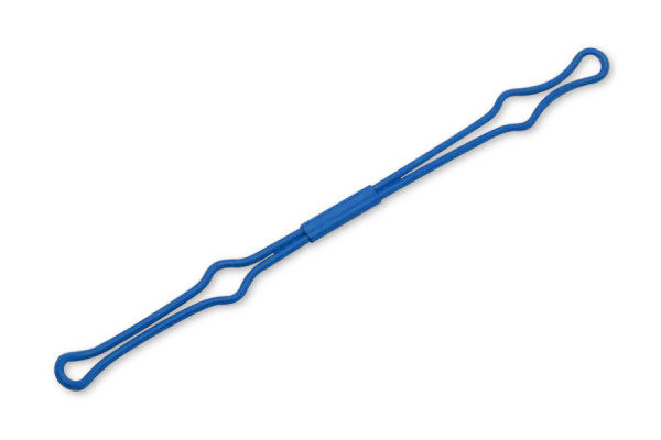 Dispositif de maintien par fil, insertion étroite, 150 mm, bleu