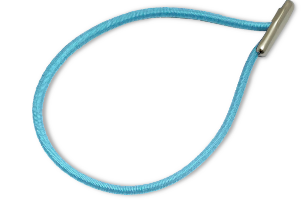 Cordons en caoutchouc montés en forme de goutte, bleu clair