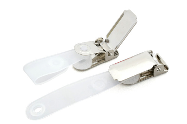Clips pour cartes d'identité pour pochettes à fente, clip métallique, nickelé