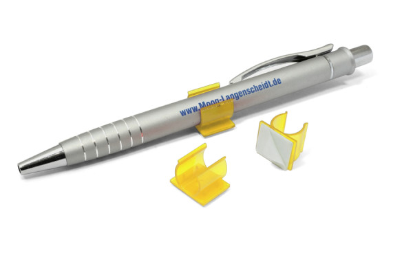 Porte-stylos en plastique, autocollant, jaune