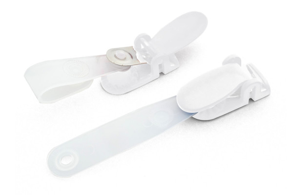 Clips pour cartes d'identité pour étuis à fente, clip en plastique, blanc