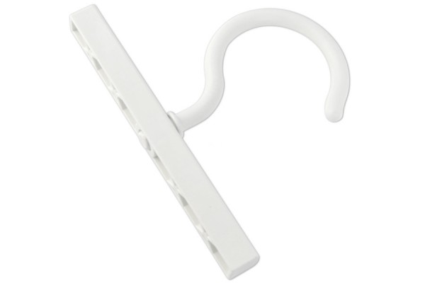 Crochets en plastique pour nuanciers, 78 mm, avec rail, blanc