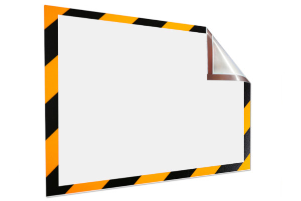 Cadres d'information magnétiques pour format A4, 229 x 315 mm, noir-jaune