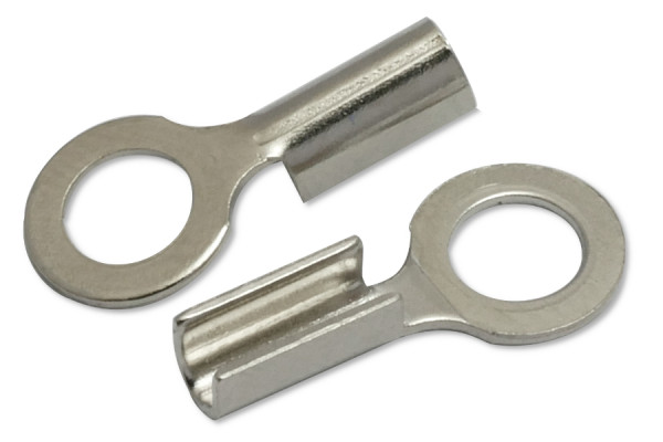 Cosses de câble pour élastiques et cordons, fermées, nickelées