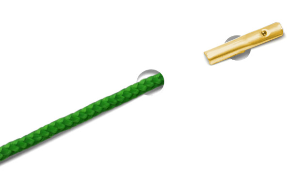 Cordons en PP avec goupilles automatiques, verts