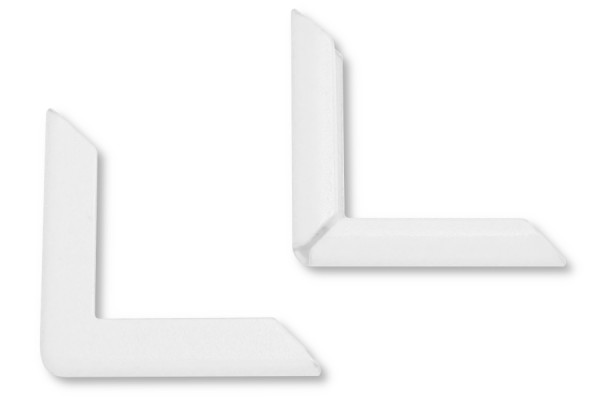 Buchecken, weiss, 22 mm Schenkellänge, 3 mm Fassung